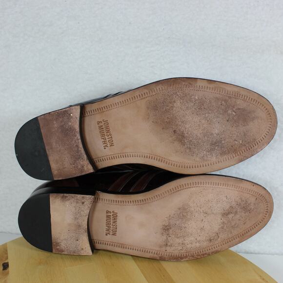 Johnston Murphy Loafer Men Size 10 Croc Embossed Leather Red Tassel Slip On Shoe - Picture 4 of 7